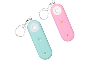 ROTOPATA Personal Alarm Safety Keychain for Women, Loud 130DB Alarm, Rechargeable Panic Security Siren with LED Strobe Light for Elderly (Pink & Light Blue)