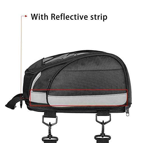 Ariymap Motorrad-Tankrucksack, wasserdicht mit super starkem magnetischem Gasöl-Tankrucksack Schwarz größeres Fenster für Honda Yamaha Suzuki Kawasaki Harley (33X30X19cm)