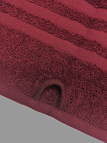 Damen Sauna Set 3tlg Saunakilt mit Knöpfe in zwei Größen + XXL Saunatuch + Handtuch Bordeaux Rot, Größe:XL/XXL - 7