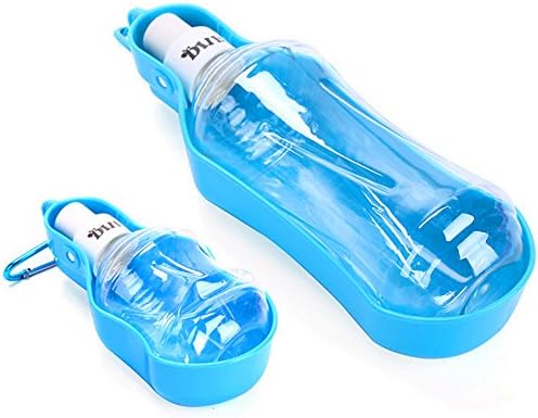 Meiyaa Portable Water Dispenser Foldable Pet Travel Water Drink Feeder Bottle Outdoor Kettle Water Bottle for Dog Cat (L, Blue)
