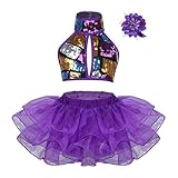 trajes infantiles navideños Top sin mangas, cuello falso con cierre de gancho y lazo, parte delantera con lentejuelas brillantes. Diseño sin respaldo con cinturón auto-atado en la espalda