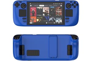 Aoyygg Protective Case Suitable for Steam Deck, Colorful Cover Protector Skin-Friendly Feel PC Material Protective Case with Stand Game Console Shell Accessories (Dark Blue)