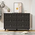 TBIC Elegant Versatile 6 Drawer 43.1" W Laced Dresser (Black)