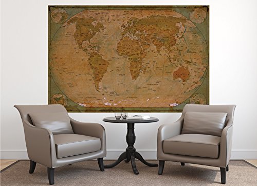 Fototapete Historische Weltkarte Wand-dekoration – Wandbild Retro Poster-Motiv by GREAT ART (210 x 140 cm) - 6