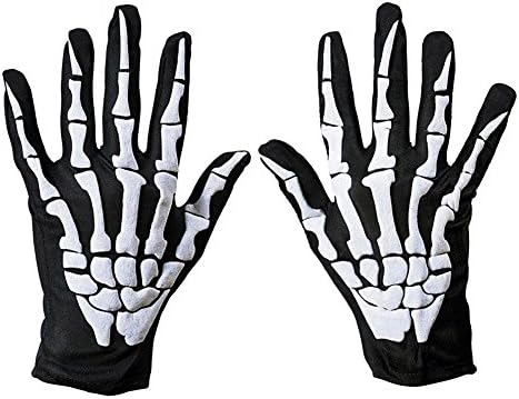 Halloween Props Decorations Green Skull Bone Ghost Racing Full Finger Gloves