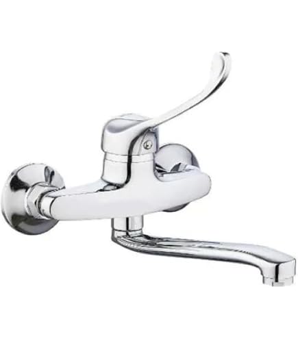 Vetrineinrete® Rubinetto Per Cucina A Canna Alta Quadrata – Miscelatore Orientabile Bianco Per Lavelli A Due Vasche, Con Flessibili Inclusi