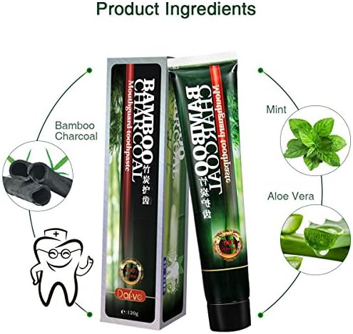 Activated Charcoal Teeth Whitening Toothpaste,Natural Organic Bamboo Charcoal,Destroys Bad Breath Removes Smoke Stains and Coffee Stains - Daily Oral Hygiene Teeth Care(120g)