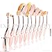 Dolovemk | 10Pcs/Set Makeup Oval Brushes Set Eyebrow/Foundation/Blusher Brush for Liquid/Powder (Rosegold)