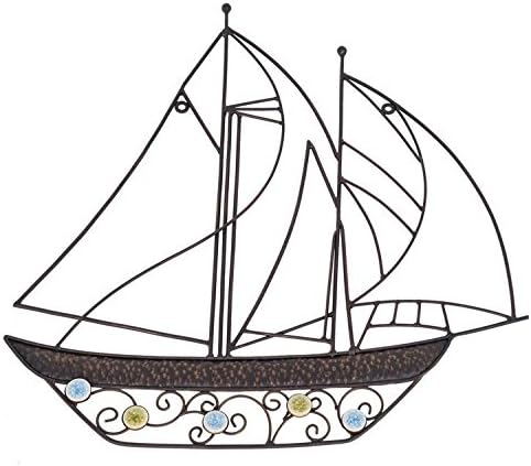 Wall Art - Metal Wall Art Sculpture – Sailing Boat Yacht - Billowing Sail Ship