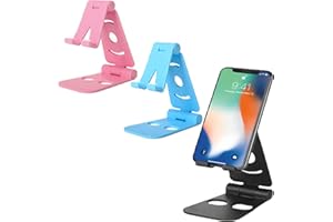 LMOGWL Pack de 3 Supports de téléphone Pliables montés, Angle réglable Support de téléphone Portable de Bureau, Compatible avec Apple Samsung/Huawei/et Autres Smartphones (4-9,7 Pouces)
