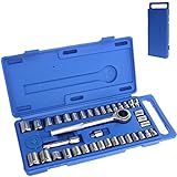 Ideal für jeden Handwerker Steckschlüsselsatz 40 Tlg Werkzeugset Knarrenkasten Nußkasten Ratschenkasten