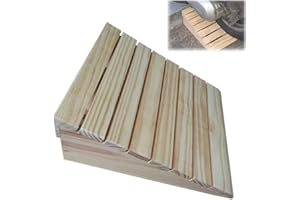 IMUNKT Holz Rollstuhlrampe 7-15 cm Hoch, Leichte Türschwellenrampe, Tragbare Bordsteinrampe Für Türöffnung Roller Fahrrad, Haustiere Stufenrampe(39x35x15cm(15.4x13.7x6inch))
