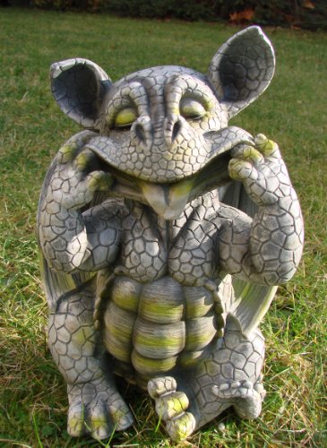 Drachenkind streckt Zunge raus Drache Gargoyle Figur - 2