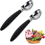 Rkllejs 2 Pezzi Cucchiaio di Gelato, Cucchiaio di Gelato in Acciaio Inox, Porzionatore da Gelato, Viene Fornito con Un Comodo