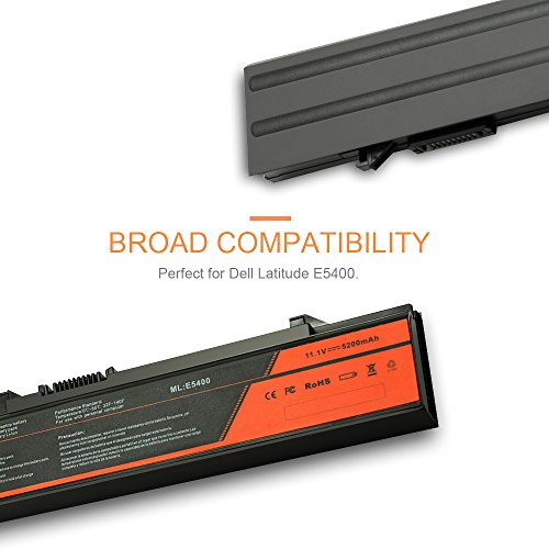 LENOGE Hochleistung Neu Akku Für Dell Li-ion Ersatz Laptop Batterie E5400, E5500, E5410, E5510, Ersetzt: KM742, KM760, T749D, WU841, 451-10616, RM668, KM970, 312-0762, MT332, MT196 (11.1V/5200MAH) - 2