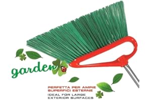 FOFO' Fercasashop® - Scopa per uso esterno garden - Scopa da giardino con setole dure e sintetiche - Senza Manico
