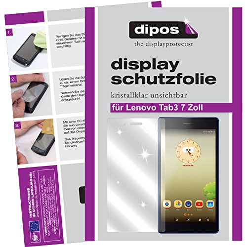 dipos Lenovo Tab3 8 Zoll Schutzfolie (2 Stück) - kristallklare Premium Folie Crystalclear
