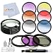 52mm Professional 13 Piece Filter Set for NIKON D3000 D3100 D3300 D5000 D5100 D5200 D5300 D7000 D7100 D600 D610 D800 D800E DF D4 D4S DSLR Cameras - Includes HD 3 PC Filter Kit (UV CPL FLD) + 4 Piece Macro Filter Set (+1 +2 +4 +10) + 6 PC Graduated Color Filter Set (Red Yellow Blue Orange Grey and Purple) + Lens Cleaning Pen + Microfiber Cleaning Cloth & Camera Starter Kit RS.6399.00