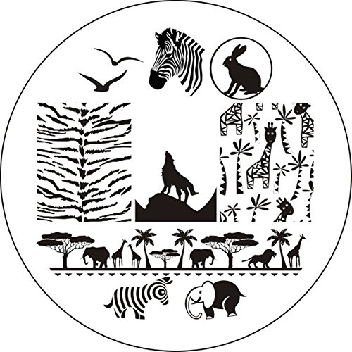 Born Pretty Nail Art Stamp Template Image Plate Zebra Wolf Animal Patterns BP16