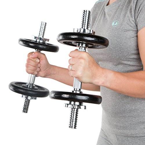 Ultrasport Guss-Kurzhantel-Set 30 kg, 2 x 35 cm Hantelstange mit 8 x 2,5 kg und 4 x 1,25 kg Scheiben - 6