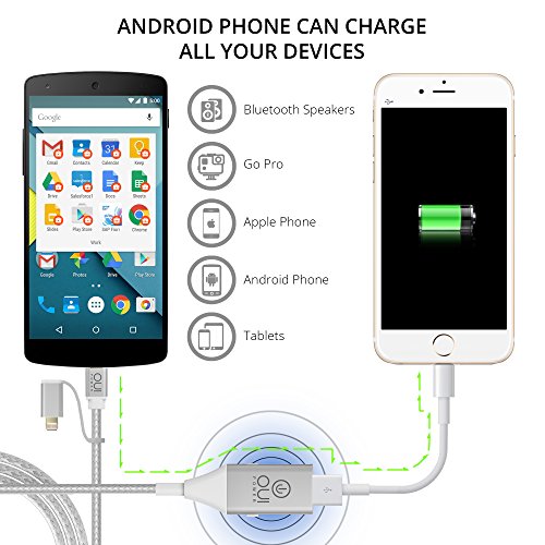 [KICKSTARTER] 2-in-1 OTG zu Micro USB Kabel Adapter (Male & Female Switch) für Android Smart Handys & Tablets(up to Android 4.2 and mit OTG Funktion), mit Micro USB zu Lightning USB Kable Adapter, Aluminium Grey - 3