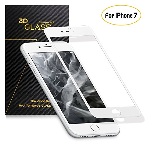 SENDIS Protector de Pantalla para iPhone 7 Cobertura Completa  Cristal Templado  color blanco