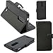 Produktbild Handy Flip Cover Schwarz Eco Leder für Wiko upulse Lite Stand + Taschen Libretto