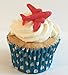 Produktbild 6 Handgemachte Kuchendekorationen aus Zucker: Rote Flugzeuge / 6 Red Sugar Planes