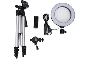ANGGREK LED Ring Light with Tripod Stand, 6" Ring Light Kit 3 Color Modes USB Port Fill Light 3000-5500K Selfie Light for Camera, Video, Makeup, Vlogging, YouTube Video