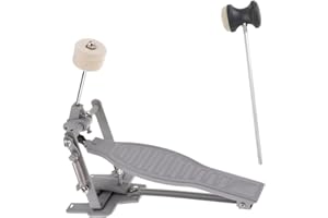 Dickly Pedale Grancassa, Pedale per Cassa con Trazione a Catena,Pedale Singolo per Grancassa in Metallo Compatibile con Qualsiasi Set di Batteria Elettronica o Kit Acustico, ARGENTE