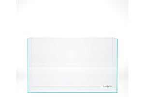 LANDEN 60P 61 Litre 16 gallon Rimless Low Iron Aquarium Tank, 23.6" W × 11.8" D × 14.2" H (60cm x 30cm x 36cm) 6mm Thickness with Nano Foam Leveling Mat