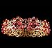 Produktbild JJXJJ Barock Crown Legierung Kreise Strass Perle Braut Hochzeitskleid Zubehör Prinzessin Geburtstag Kopfschmuck (4,5 * 14,5 cm),Red