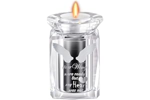 IFOLAINA Small Urn for Human Ashes Adult Male Cremation Crystal Storage Keepsake Candle Holder Funeral Memorial and Ash for Loved Ones - Angel Wings