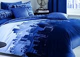 Catherine Lansfield CityScape King Duvet Set - Blue