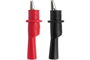 Tuxxjzm Punta de prueba aislada, pinzas de cocodrilo para cables de prueba, multímetro de cocodrilo, pinza de prueba de cocodrilo, pinza eléctrica de cocodrilo, sonda de cocodrilo, sonda de cocodrilo,