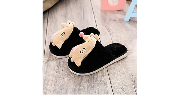Christmas Flops 2022 Anki Cotton Slippers For Women,Mute Warm Black Cartoon Cute Animal Kangaroo  Slippers Cotton Indoor Outdoor Ladies Anti-Slip Sole Cozy Shose For Women  Girl Home House,38,39 : Amazon.co.uk: Shoes & Bags