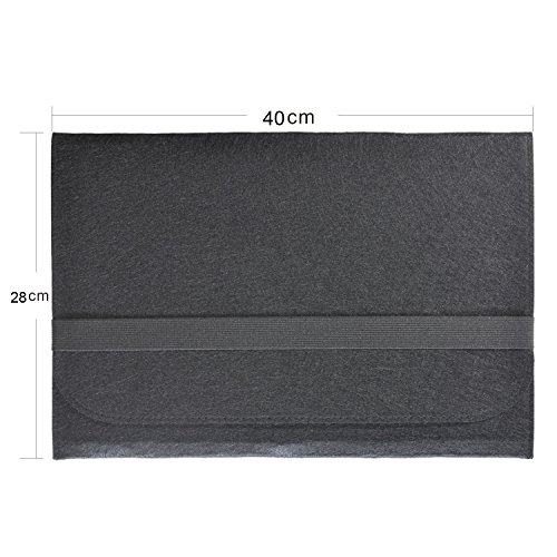 iProtect Schutzhülle Laptop Tasche 15" Zoll Filz Sleeve Hülle für z.B. MacBook Pro schwarz