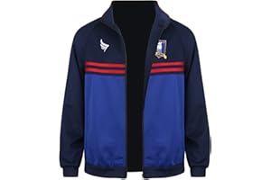 Funhoo Ted Jacket Sports Veste Manteau Jason Sudeikis Coach de Football Veste de Survêtement Bleue pour Homme