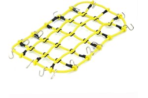 WANGCL RC Cargo Net Roof Rack Accessories Elastic Storage Net with Hook for 1/10 RC Car RC Crawler Monster Trucks Compatible with D90 SCX10 90046 Traxxas TRX-4 - Yellow