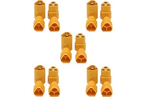 LinsyRC 5 Paia Connettore Proiettile Amass MT60 3.5mm 3-Pole Maschio Femmina Set Spina Connettore ESC a Motore RC per RC Lipo Alloggiamento della Batteria