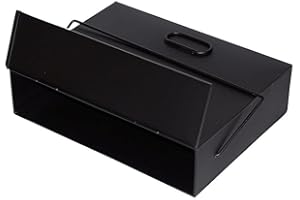 EGL Elex®Fireside Ash Carrier Black Metal Hot Tidy Box Container Fireplace Pan Bucket Bin