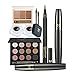 Segolike 12 colors EyeShadow Palette Eyebrow Powder Set with Waterproof Long Lasting Eyeliner Pen Black Brown Gel Black Mascara RS.1000.00