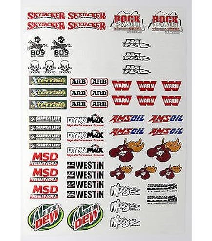 Universal 1/8-1/10 Scale RC Decal Sheet – Muscle/Drag/Funny Car/Rat Rod/Hot Rod Theme – For Bodies & Dragsters