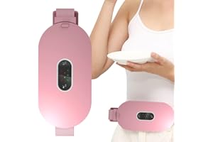 GOBESTY Podkładki grzewcze do łagodzenia bólu, przenośne elektryczne podkładki grzewcze, pas biodrowy z 4 poziomami ciepła i 4 trybami masażu wibracyjnego, podkładki termiczne do terapii bólów brzucha, skurczów menstruacyjnych, bólu brzucha