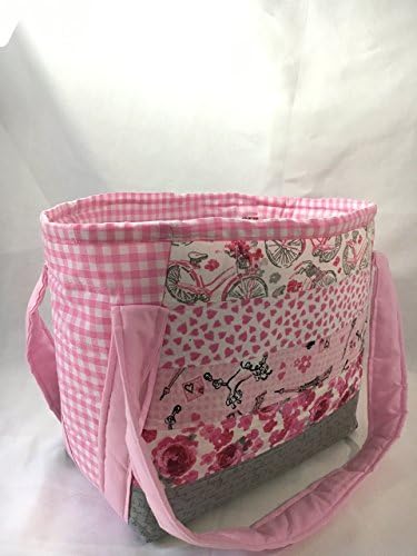 Unique Handmade Pink Patchwork, Quilted Craft/ Baby bag.
