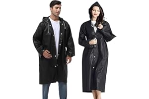 SHOCHX 2 Stück Regenjacken Wiederverwendbar Regenponcho, Unisex Eva Regenmantel Poncho Regenbekleidung Regenschutz Regen Zubehör für Wandern Camping Radfahren Reisen