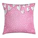 Produktbild Pink and White Throw Pillow Cushion Cover, 3D Style Hearts As Butterfly Wings Tender Magical Spring Love in The Air, Decorative Square Accent Pillow Case,Pink Pale Grey Size:20X20 Inches/50X50Cm