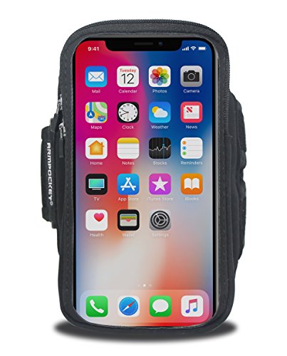 ArmpocketX armband fits iPhone X - Full Screen Touch Sensitive - Medium Strap - Black