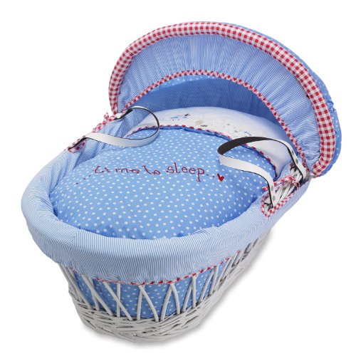 Izziwotnot Time To Play Henri White Wicker Moses Basket
