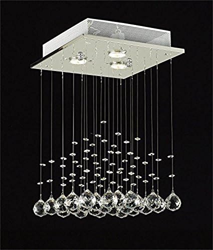 Uncle Sam LI - LED Modern Contemporary Crystal Ball Rain Drop Chandelier Lighting Flushmount Fixture Pendant Ceiling Lamp 3 Lights